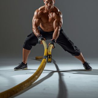 Firefighter, Hauling Hoses on Ground