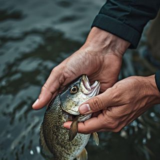Fische mit Händen fangen
