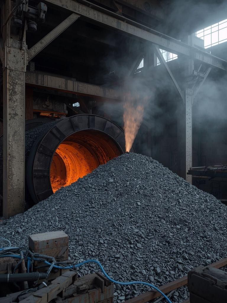 Stahlwerk, Schlacke entfernend