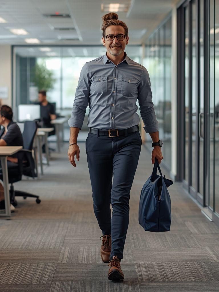 Walking at Work, 3.5 mph, in Office, Moderate Speed, Not Carrying Anything