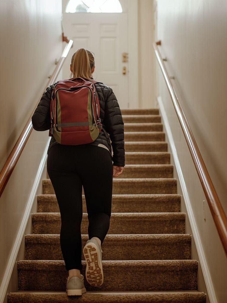 Gehen oder Heruntergehen oder Stehen, Tragen von Objekten etwa 50-74 lbs