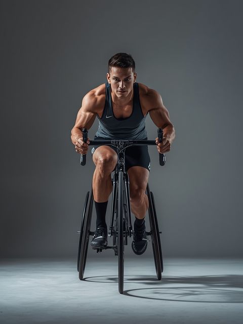 Bieganie, trening, pchanie wózka inwalidzkiego, maraton na kółkach