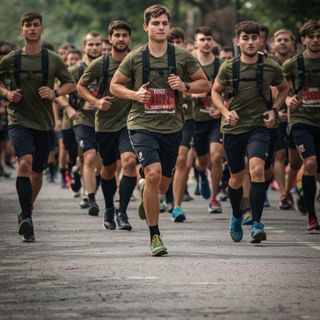 Marschieren, schnell, Militär, Wettlaufen