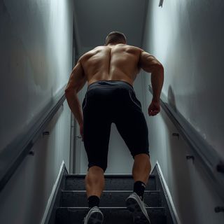 Treppe hoch, mit oder aufsteigen Leiter