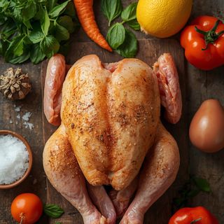 Poulet, breast, carving or sprinkled, fried (without addition of fat and salt)