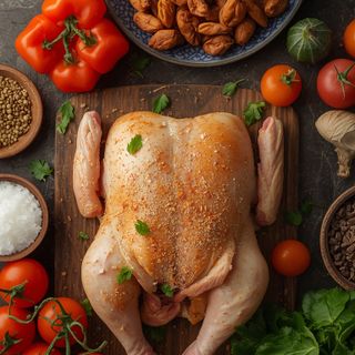Poulet, breast, carving or sprinkled, fried (without addition of fat and salt)