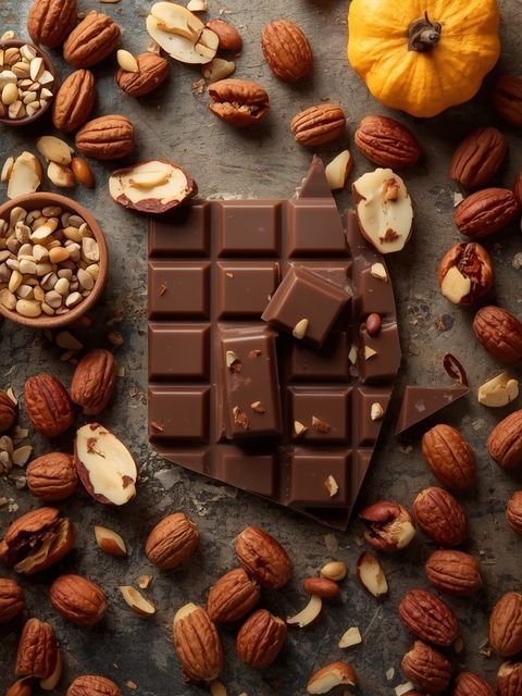 Milk chocolate with nuts