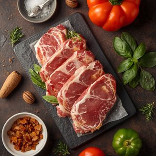 Schwein, Kotelett, gebraten (ohne Zusatz von Fett und Salz)