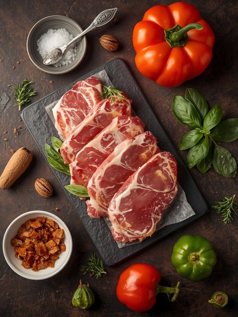 Pork, cutlet, fried (no added fat or salt)