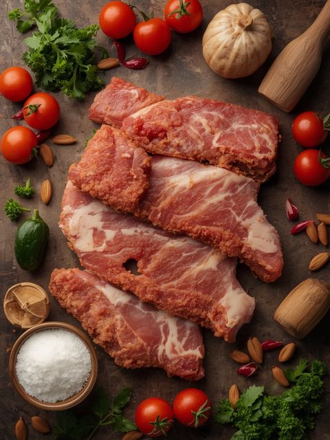 Pork, cutlet, fried (no added fat or salt)