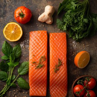 Lachs, Zucht, Filet, gedämpft (ohne Zusatz von Fett und Salz)