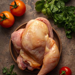 Chicken, drumstick, with skin, raw