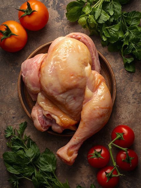 Chicken, drumstick, with skin, raw
