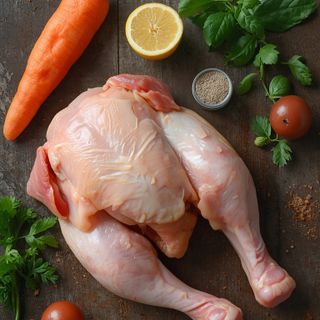Chicken, drumstick, with skin, raw