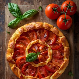 Tomato cake, baked (with puff pastry)