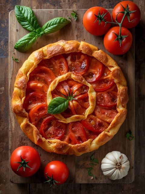Tomato cake, baked (with puff pastry)