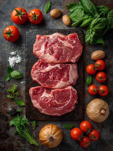 Lamm, Filet, "medium" gebraten (ohne Zusatz von Fett und Salz)