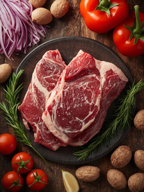Lamm, Filet, "medium" gebraten (ohne Zusatz von Fett und Salz)