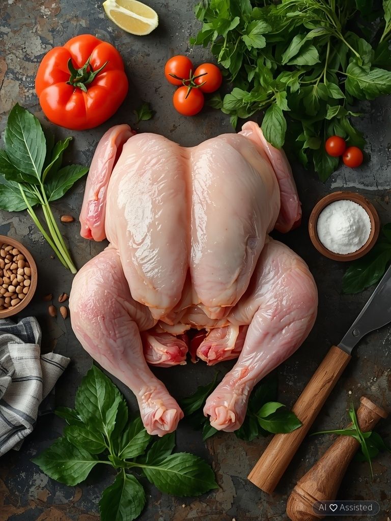 Huhn, Schenkel, ohne Haut, roh