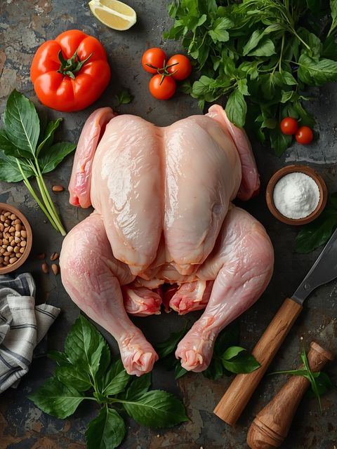 Chicken, legs, without skin, raw