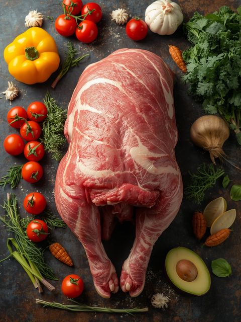 Schwein, Schulter, Braten 'medium', im Ofen gebraten (ohne Zugabe von Fett und Salz)