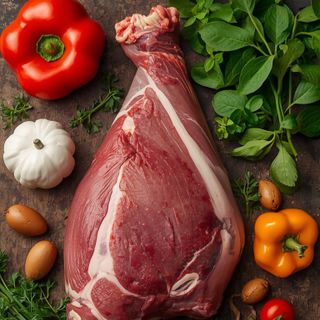 Kalbfleisch, Schulter, Braten, im Ofen gebraten (ohne Zusatz von Fett und Salz)