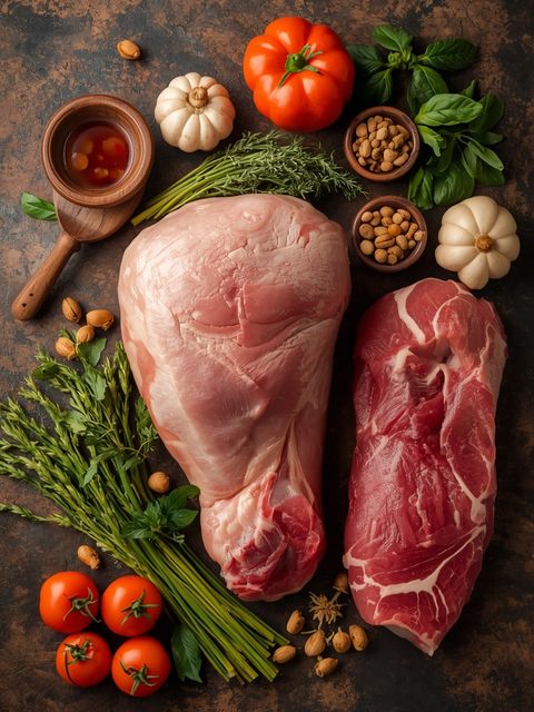 Pig, Shoulder, Roast, Raw