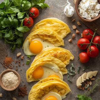 Egg omelets, prepared