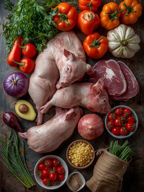 Pigs, raw