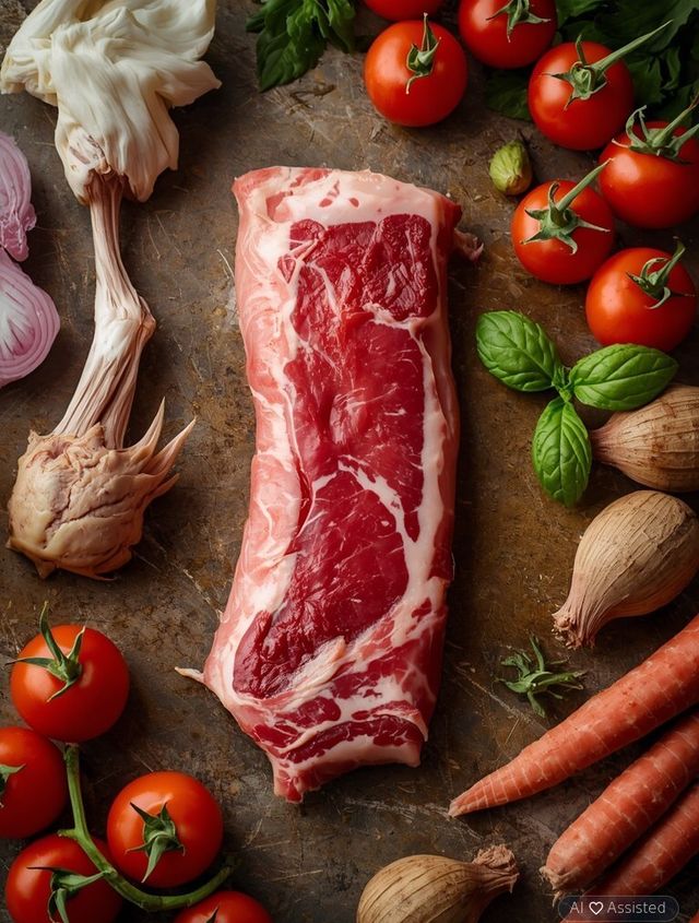 Zunge (Stück Kalbfleisch und Rind), roh