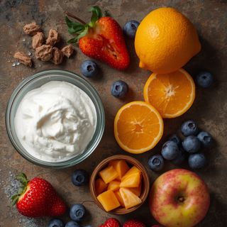Quark mit Früchten, gezuckert