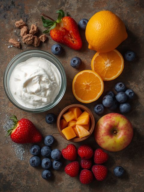 Quark mit Früchten, gezuckert