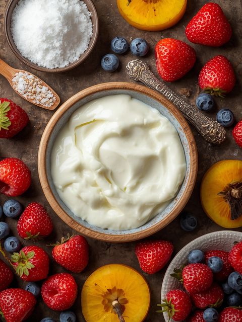 Quark, with fruit, sugared