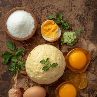 Egg sponge, steamed (without added fat and salt)