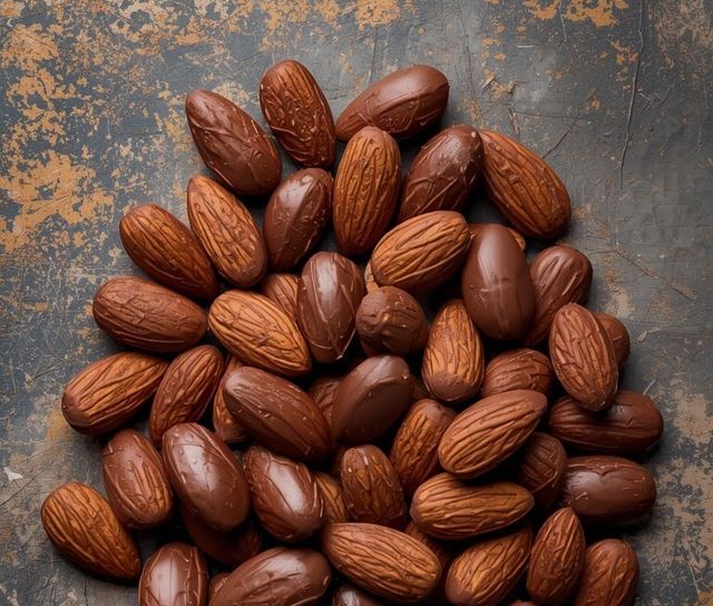 Chocolate-coated almonds