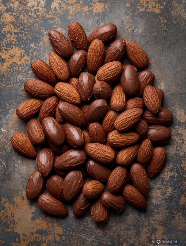 Chocolate-coated almonds