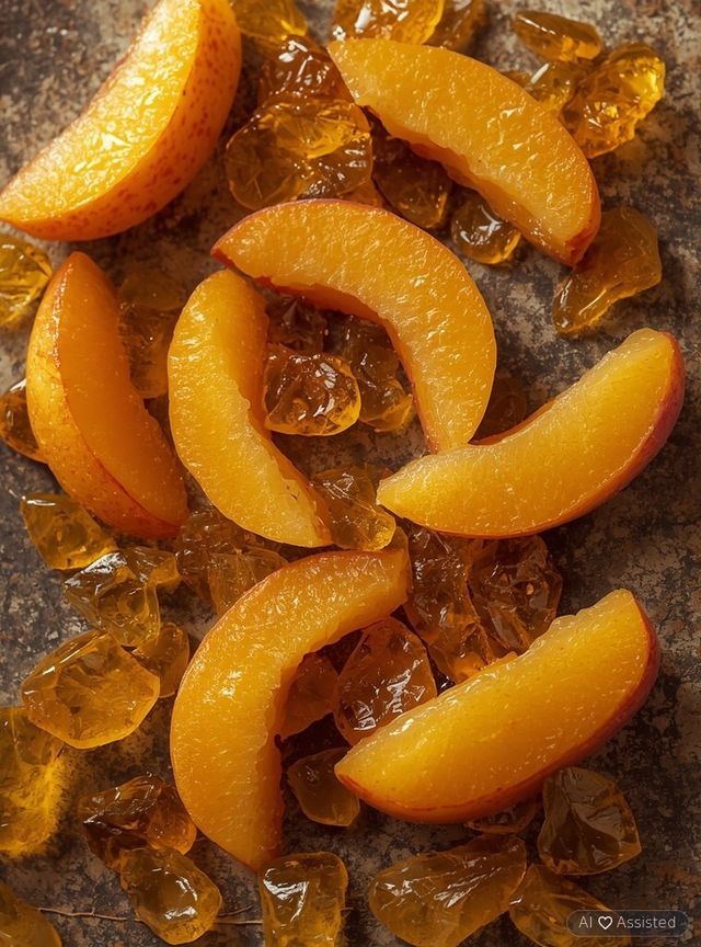 Gummi peach slices