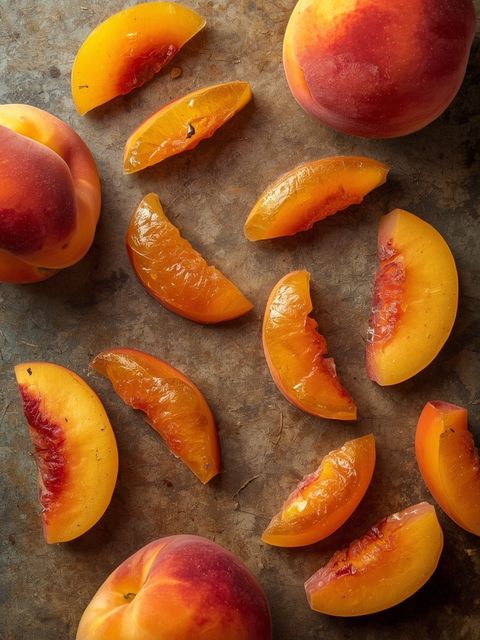 Gummi peach slices