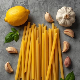 Lemon Garlic Penne Straws, Lemon Garlic