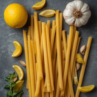 Lemon Garlic Penne Straws, Lemon Garlic