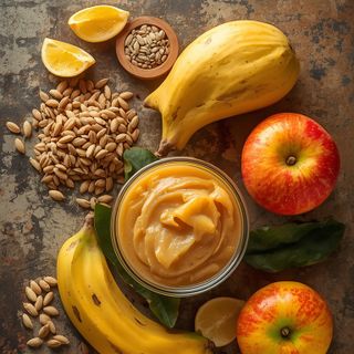 Obst & Sonnenblumenwelle Apfelmus & Sonnenblumenkernbutter