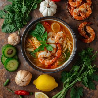 Tom Yum Kung Soup with Shrimp