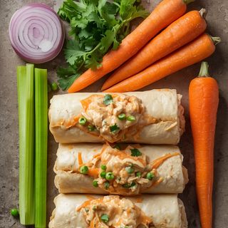 Homestyle-Burritos mit cremigem Hähnchen, Sellerie, Karotten, Erbsen und Zwiebeln