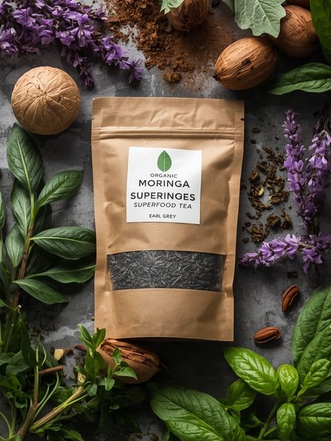 Earl Grey leicht koffeinierter Bio-Moringa-Superfood-Tee in Beuteln – Earl Grey