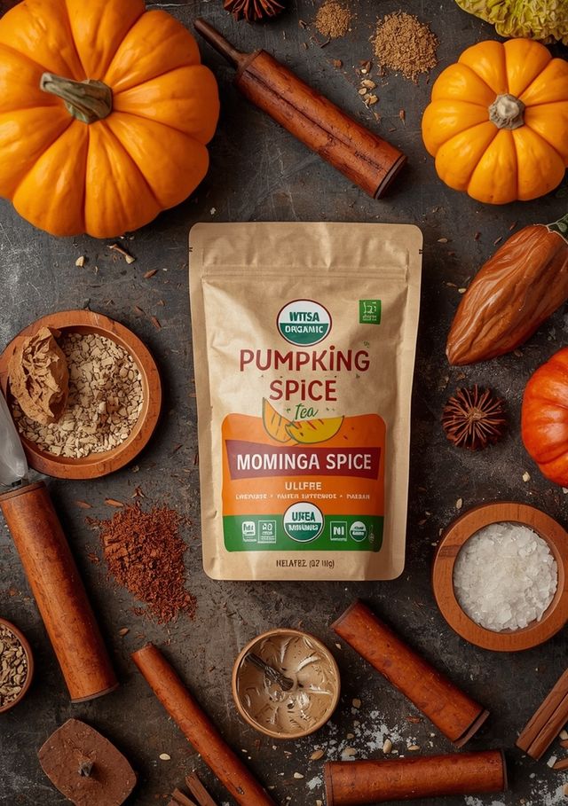 Pumpkin Spice Caffeine-Free – Organic Superfood with Moringa (Tea Bags, Pumpkin Spice)