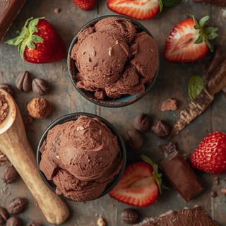 Bogata czekolada i kremowe lody czekoladowe