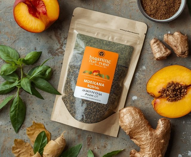 Peach & Ginger Tea Bags – Caffeine Free, Organic Moringa Superfood