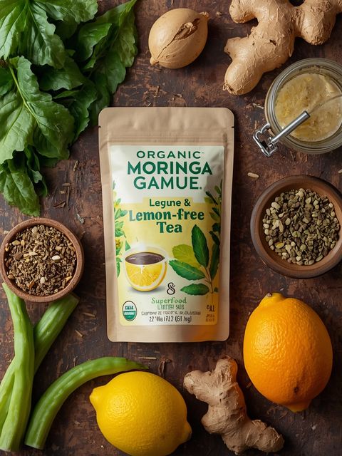 <span>Bio-Moringa-Tee</span> <span>koffeinfrei</span> <span>mit Zitrone & Ingwer – Superfood, Teebeutel</span>