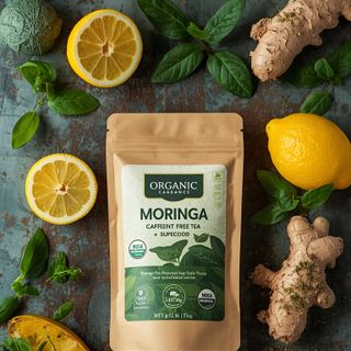 Organic Moringa Caffeine-Free Tea with Lemon & Ginger – Superfood, Tea Bags