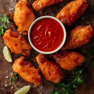 Buffalo-Flügel mit Gourmet-Sauce, Büffelflügel